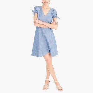 J. Crew Chambray Faux Wrap Dress